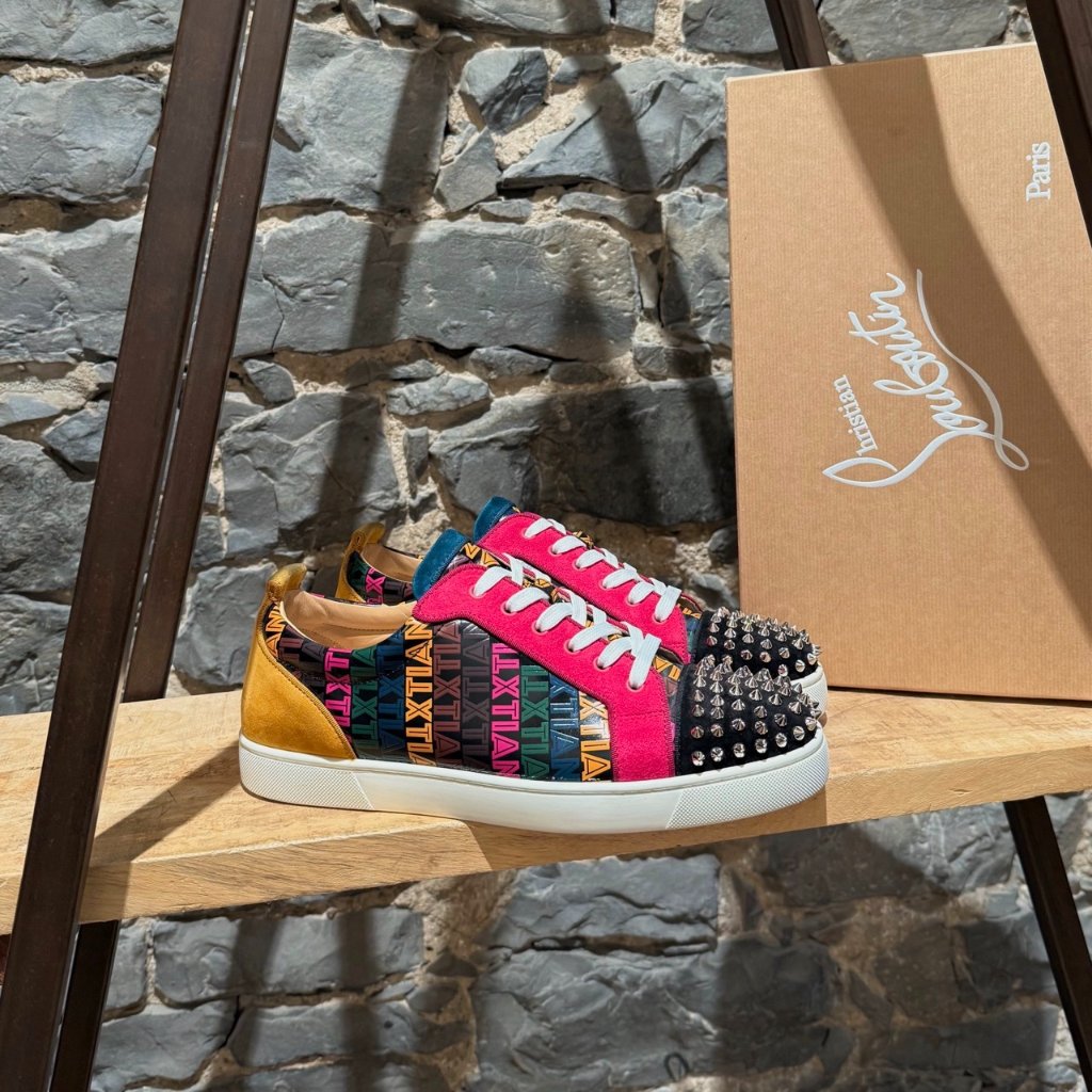 Christian Louboutin Mutlicolour Logo Louis Junior Spikes Low-Top Sneakers
